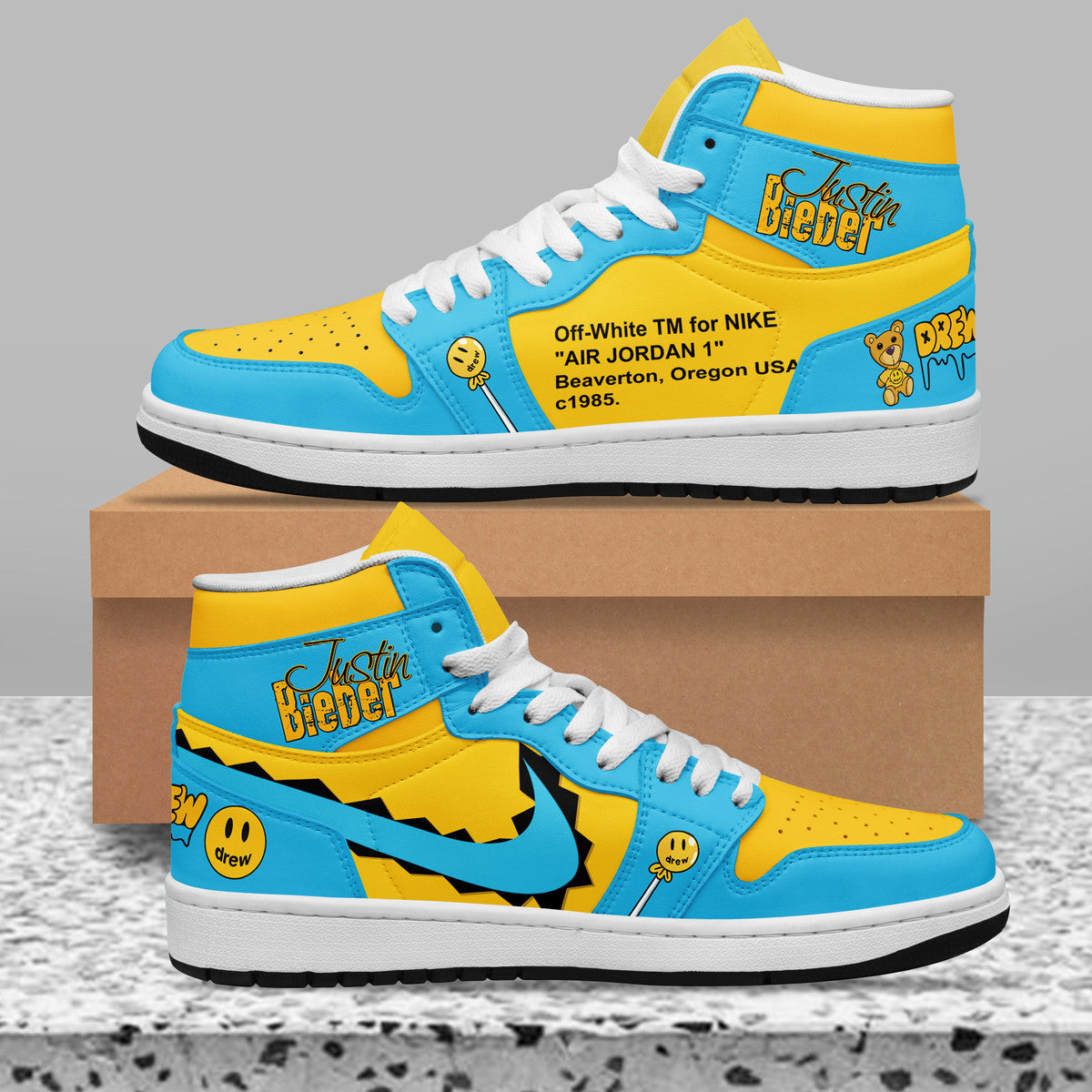Ideafootwear Justin Bieber AJ1 High Sneakers Shoes For Men And Women 4