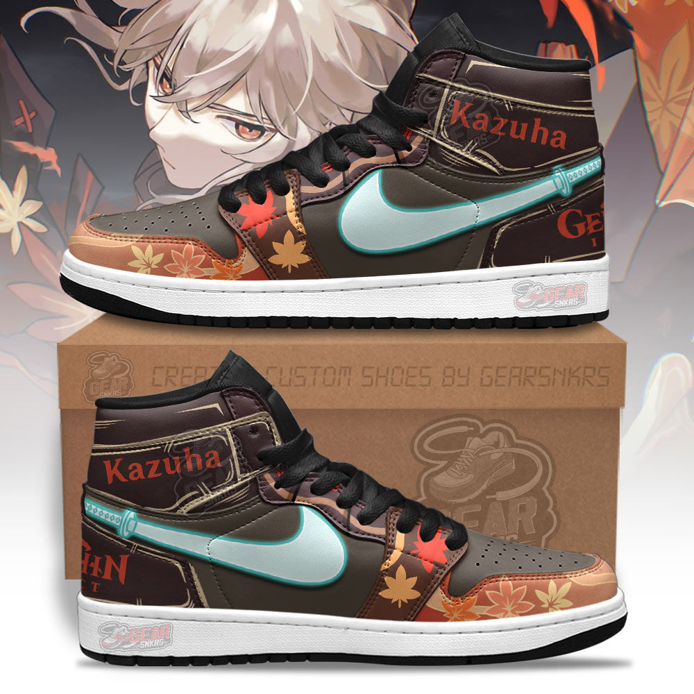 Ideafootwear Kaedehara Kazuha Genshin Impact AJ1 High Sneakers Shoes For Men And Women 2