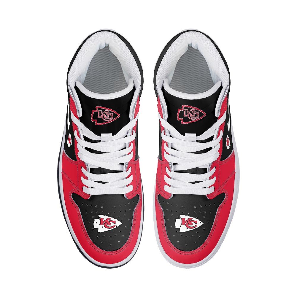 Ideafootwear Kansas City Chiefs AJ1 High Sneakers Shoes For Men And Women 9