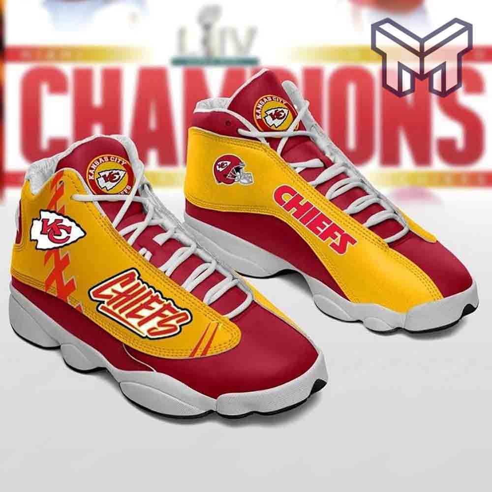 Ideafootwear Kansas City Chiefs AJ13 Sneakers Shoes For Men And Women 8