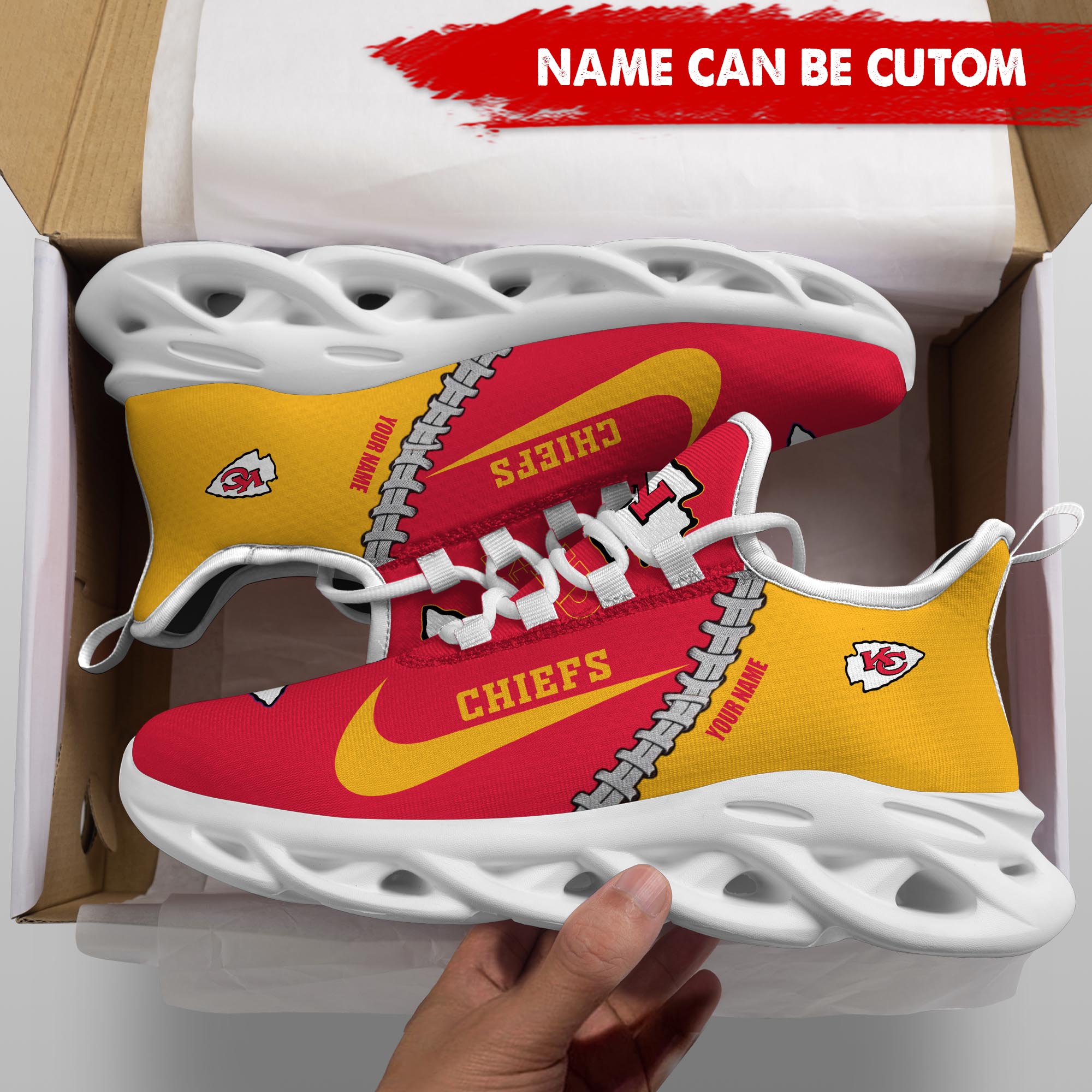 Ideafootwear Kansas City Chiefs Max Soul Shoes Sneakers For Men And Women 53