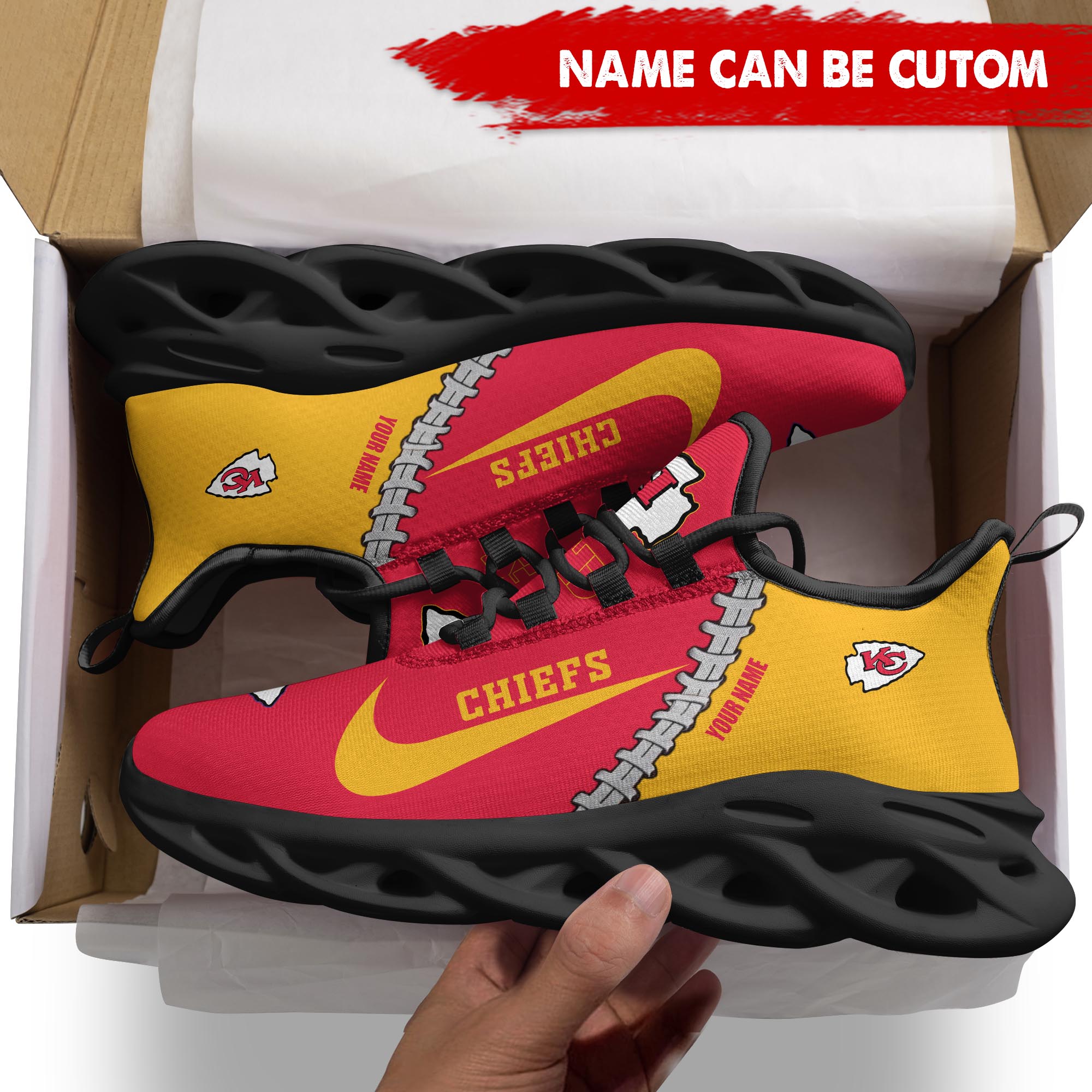 Ideafootwear Kansas City Chiefs Max Soul Shoes Sneakers For Men And Women 53