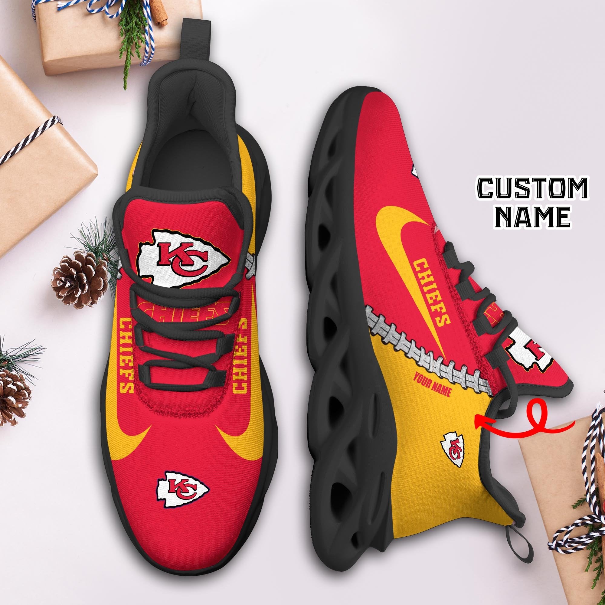 Ideafootwear Kansas City Chiefs Max Soul Shoes Sneakers For Men And Women 53