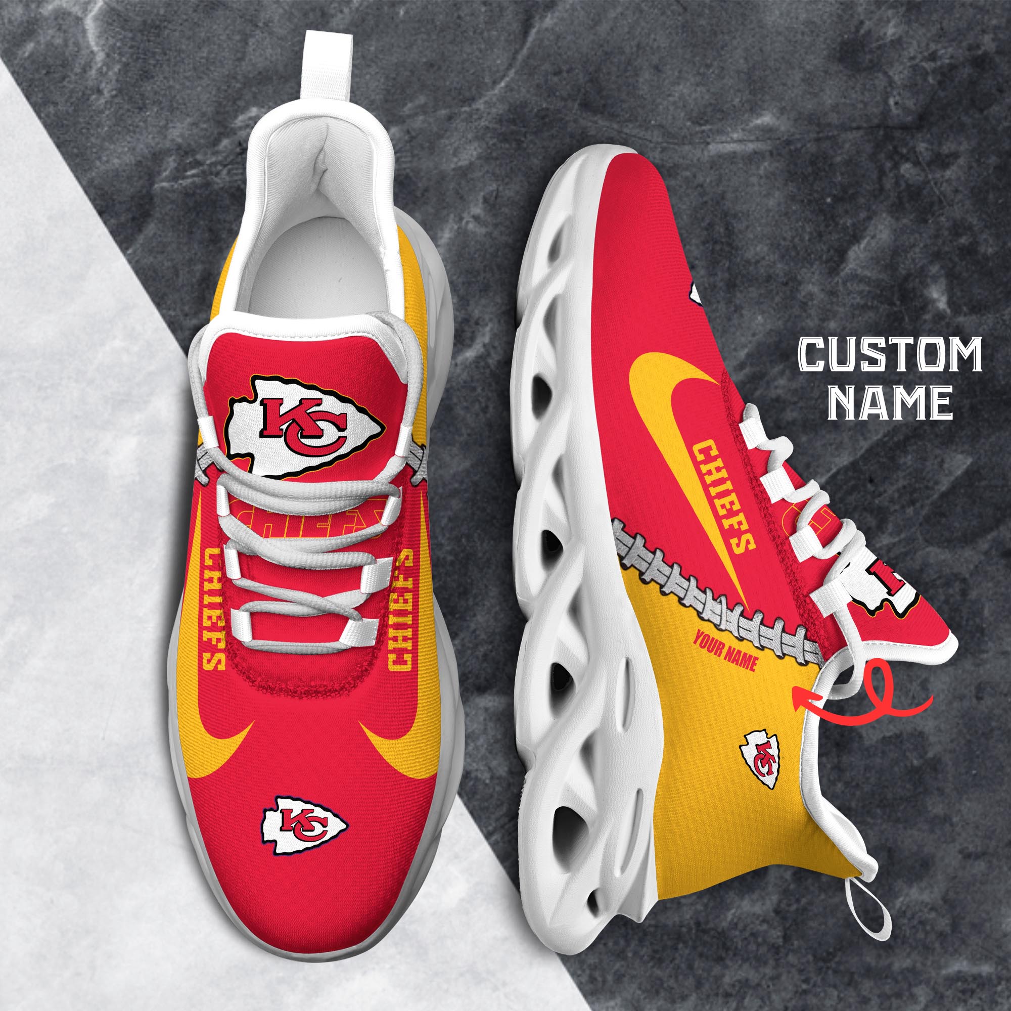 Ideafootwear Kansas City Chiefs Max Soul Shoes Sneakers For Men And Women 53