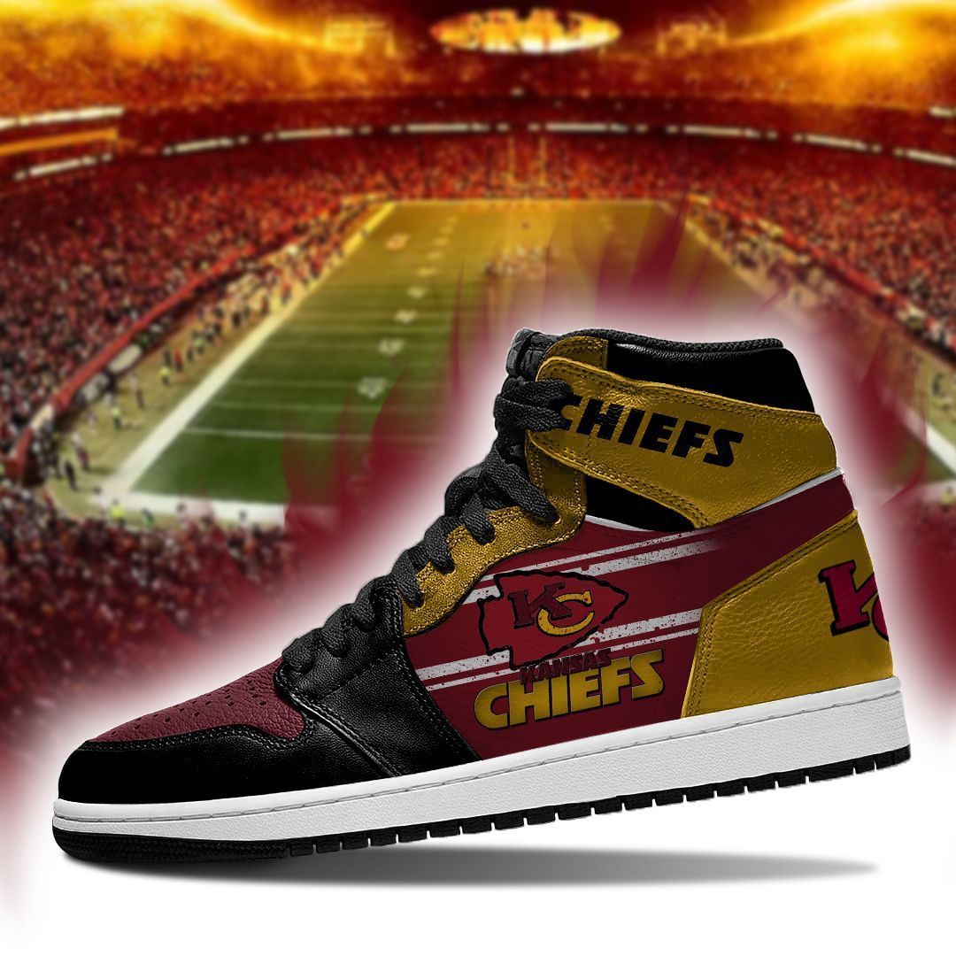 Ideafootwear Kansas City Chiefs NFL AJ1 High Sneakers Shoes For Men And Women 2