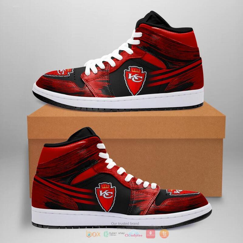 Ideafootwear Kansas City Chiefs NFL AJ1 High Sneakers Shoes For Men And Women 6