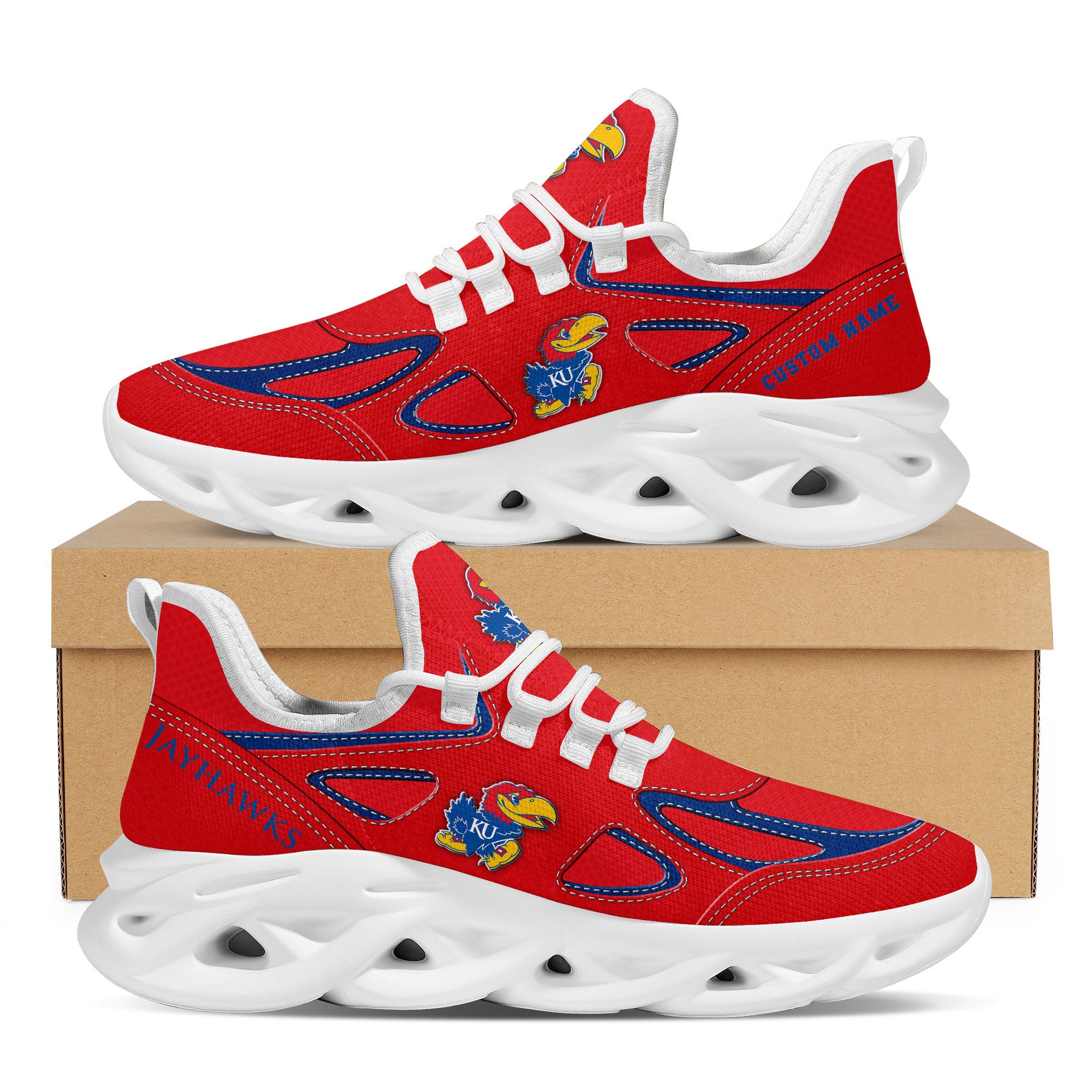 Ideafootwear Kansas Jayhawks Max Soul Shoes Sneakers For Men And Women 2