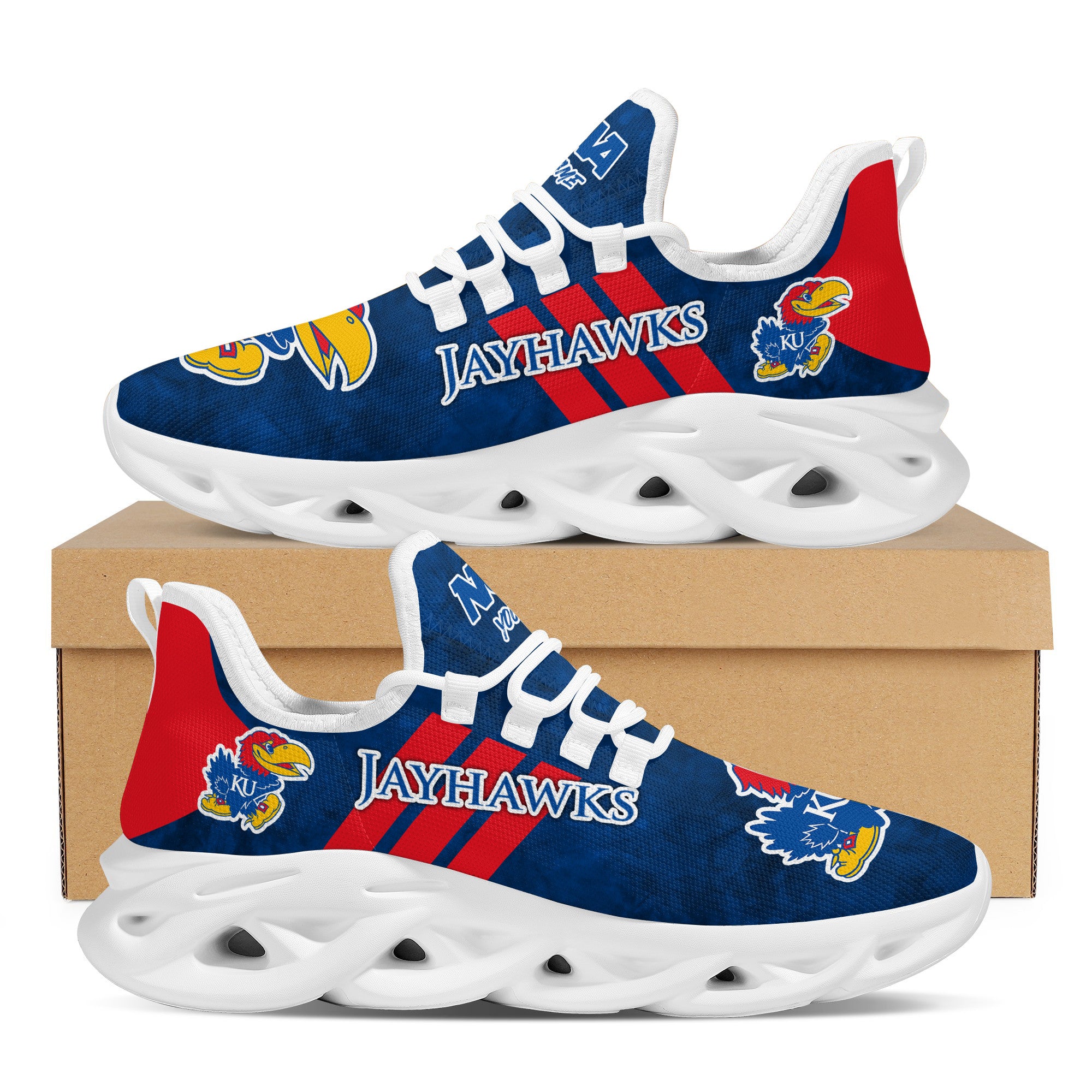 Ideafootwear Kansas Jayhawks Max Soul Shoes Sneakers For Men And Women 3