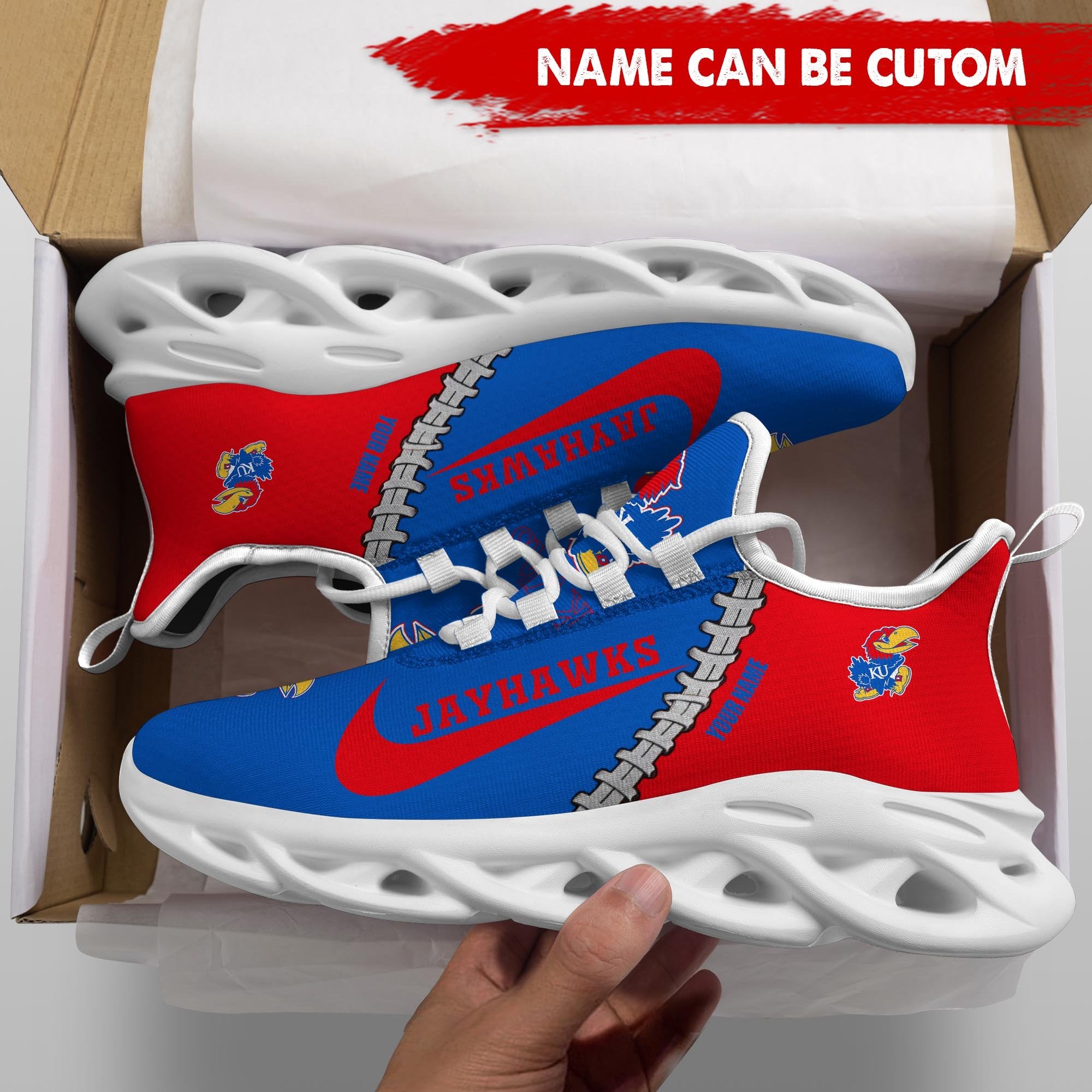 Ideafootwear Kansas Jayhawks Max Soul Shoes Sneakers For Men And Women 1