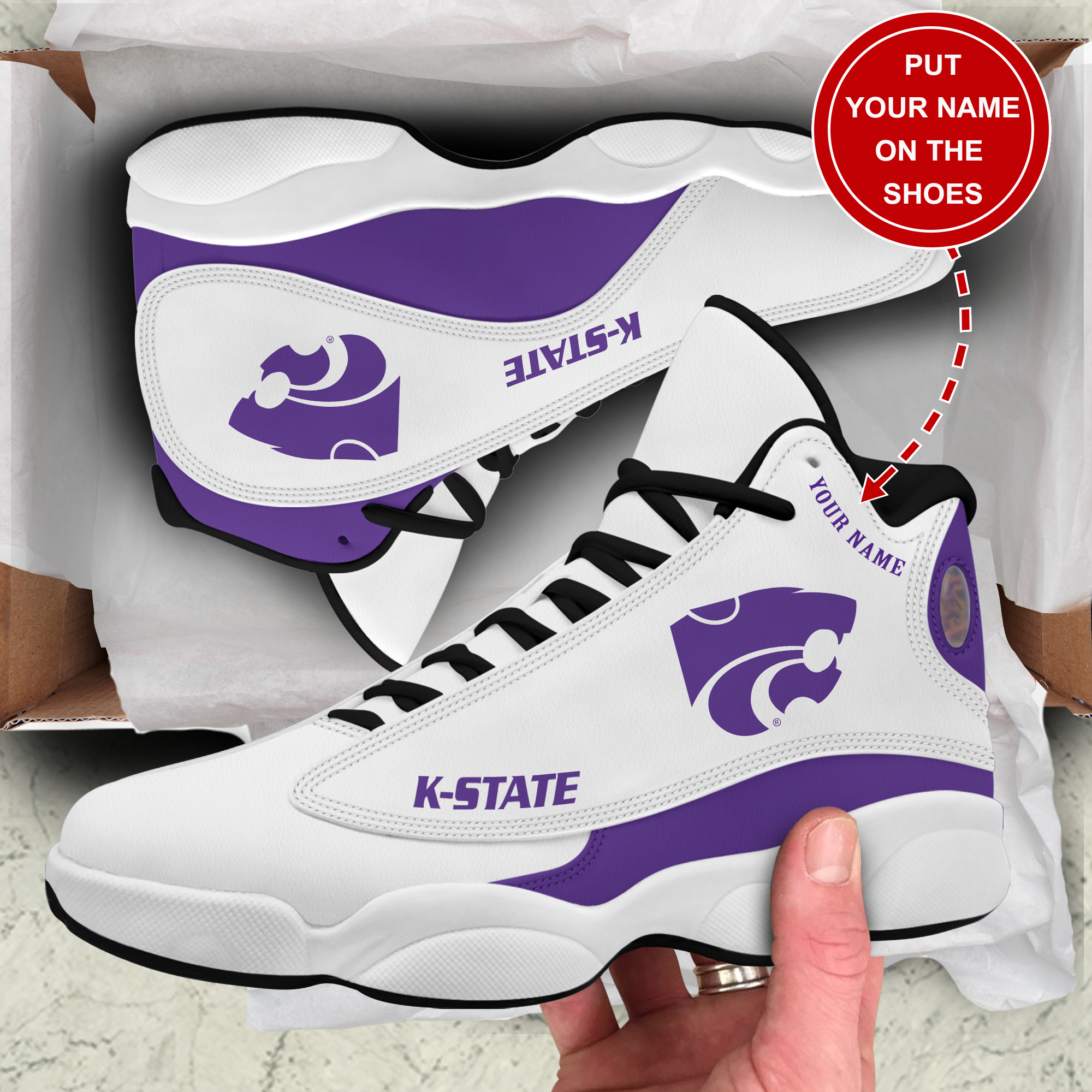 Ideafootwear Kansas State Wildcats AJ13 Sneakers Shoes For Men And Women 1