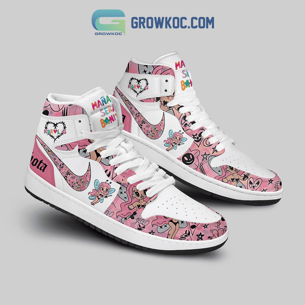Ideafootwear Karol G AJ1 High Sneakers Shoes For Men And Women 3