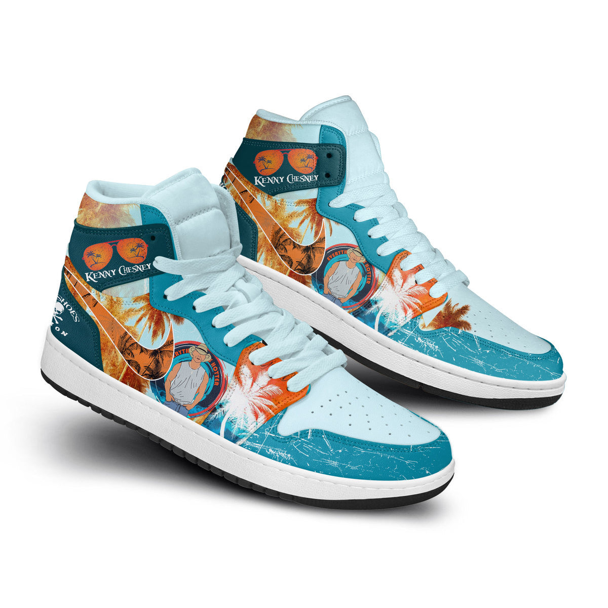 Ideafootwear Kenny Chesney AJ1 High Sneakers Shoes For Men And Women 3