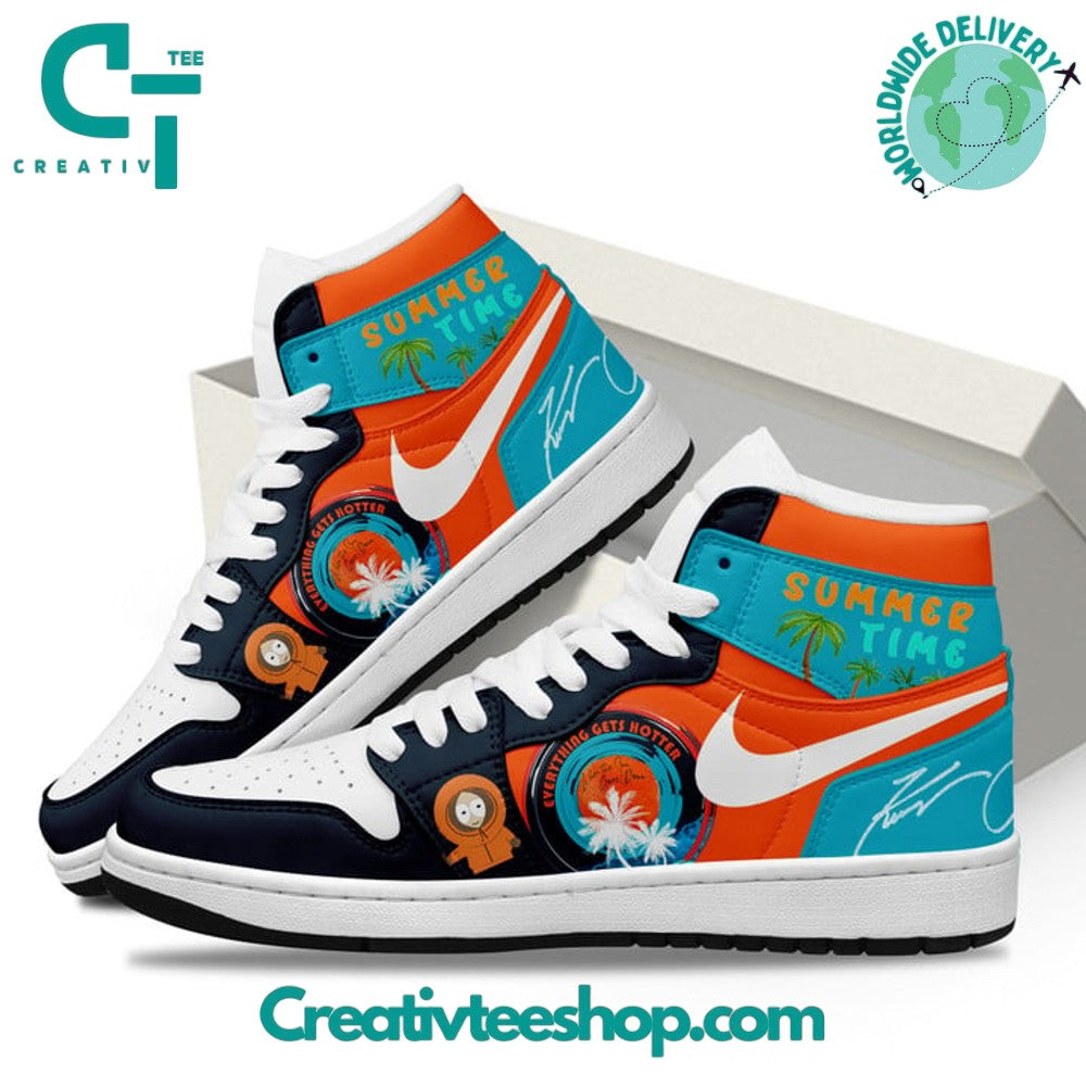 Ideafootwear Kenny Chesney Summer Time AJ1 High Sneakers Shoes For Men And Women 1