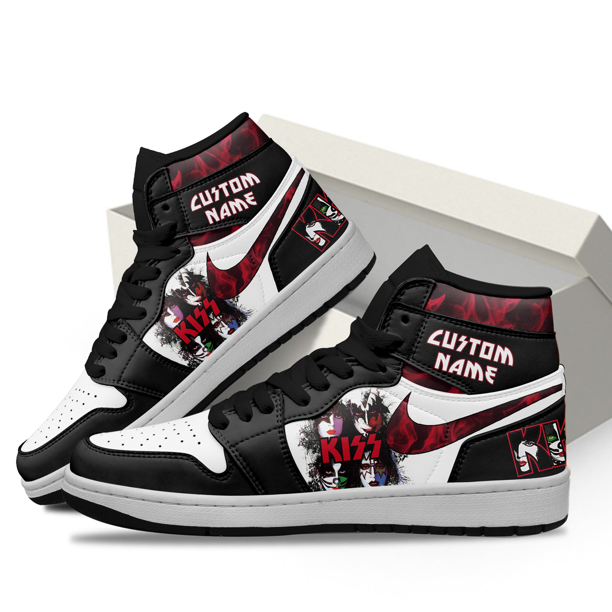 Ideafootwear Kiss AJ1 High Sneakers Shoes For Men And Women 7