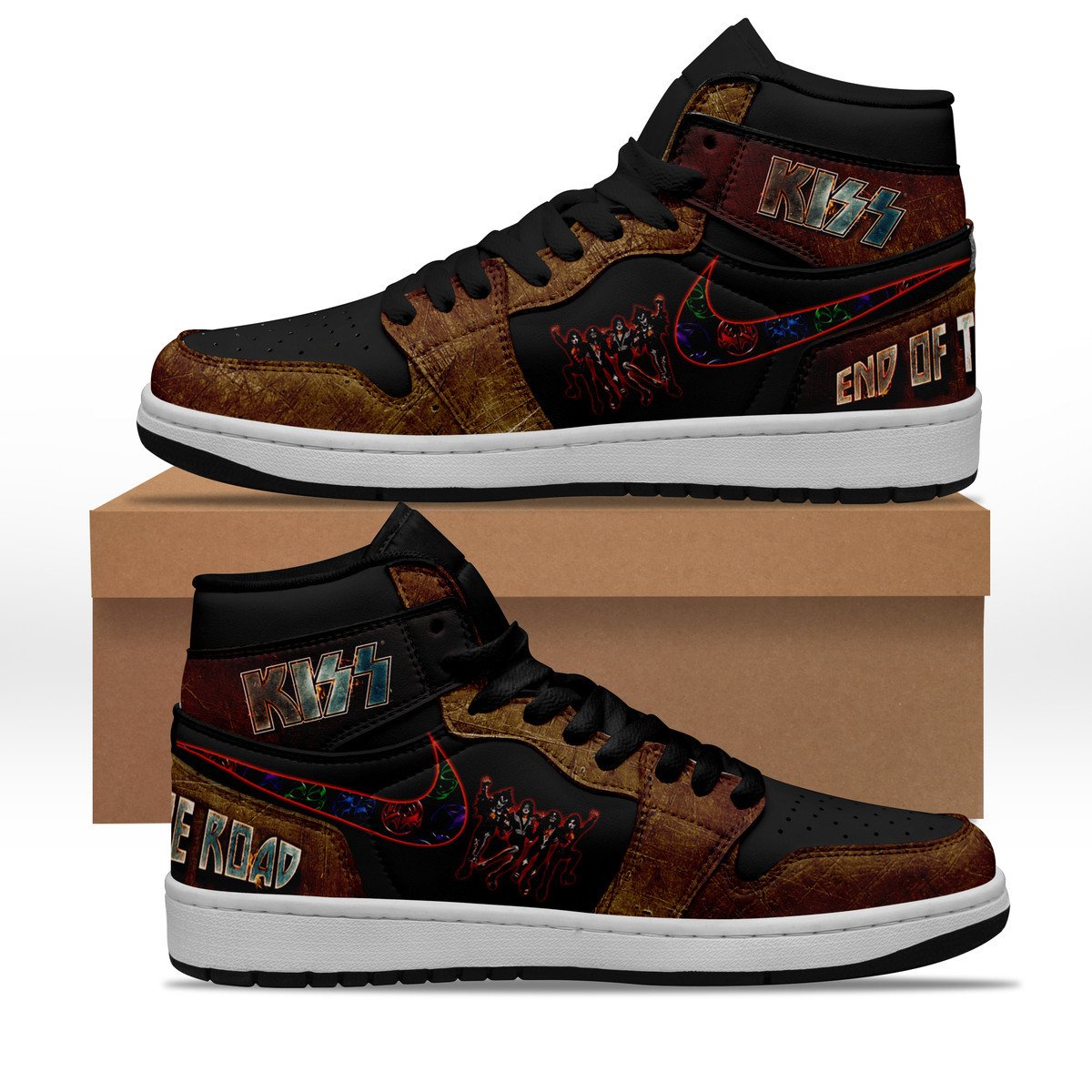 Ideafootwear Kiss AJ1 High Sneakers Shoes For Men And Women 8