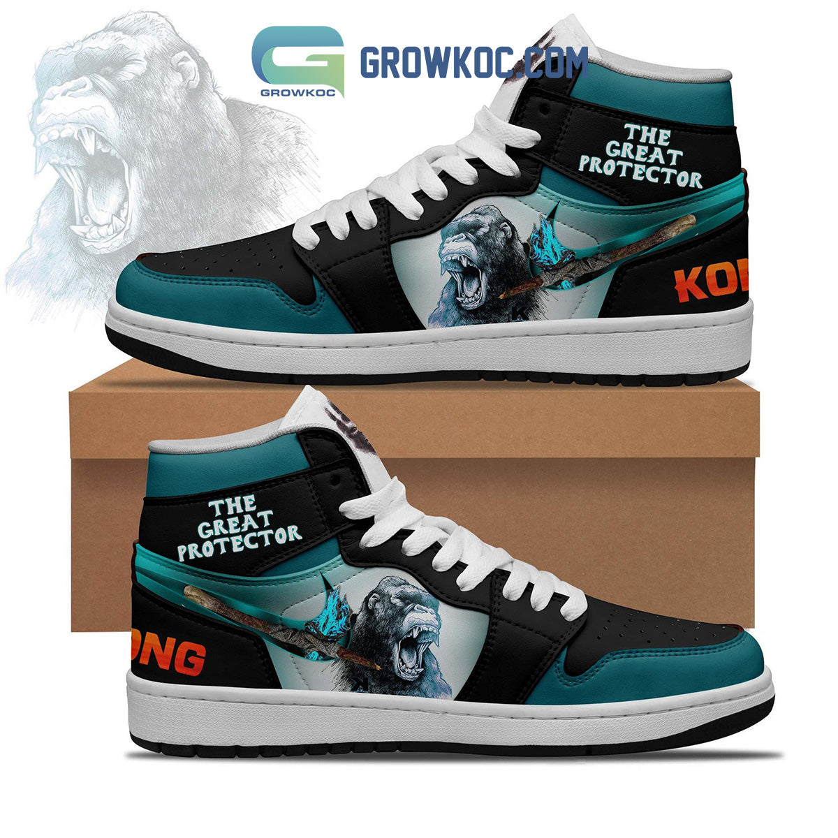 Ideafootwear Kong The Great Protector AJ1 High Sneakers Shoes For Men And Women 1