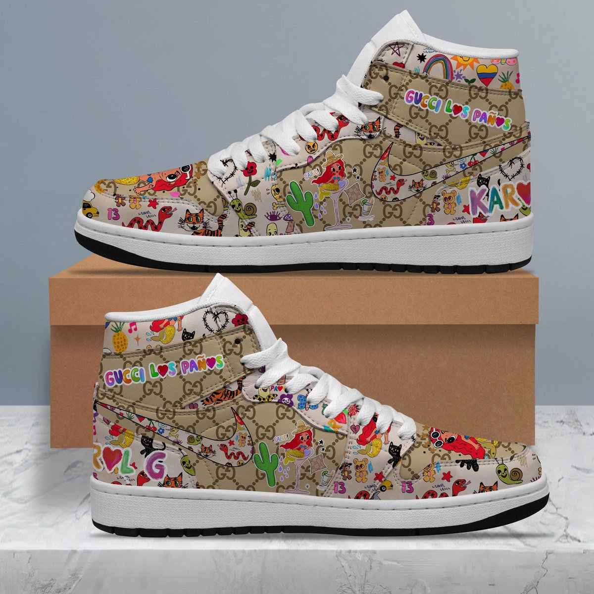 Ideafootwear Korn AJ1 High Sneakers Shoes For Men And Women 2