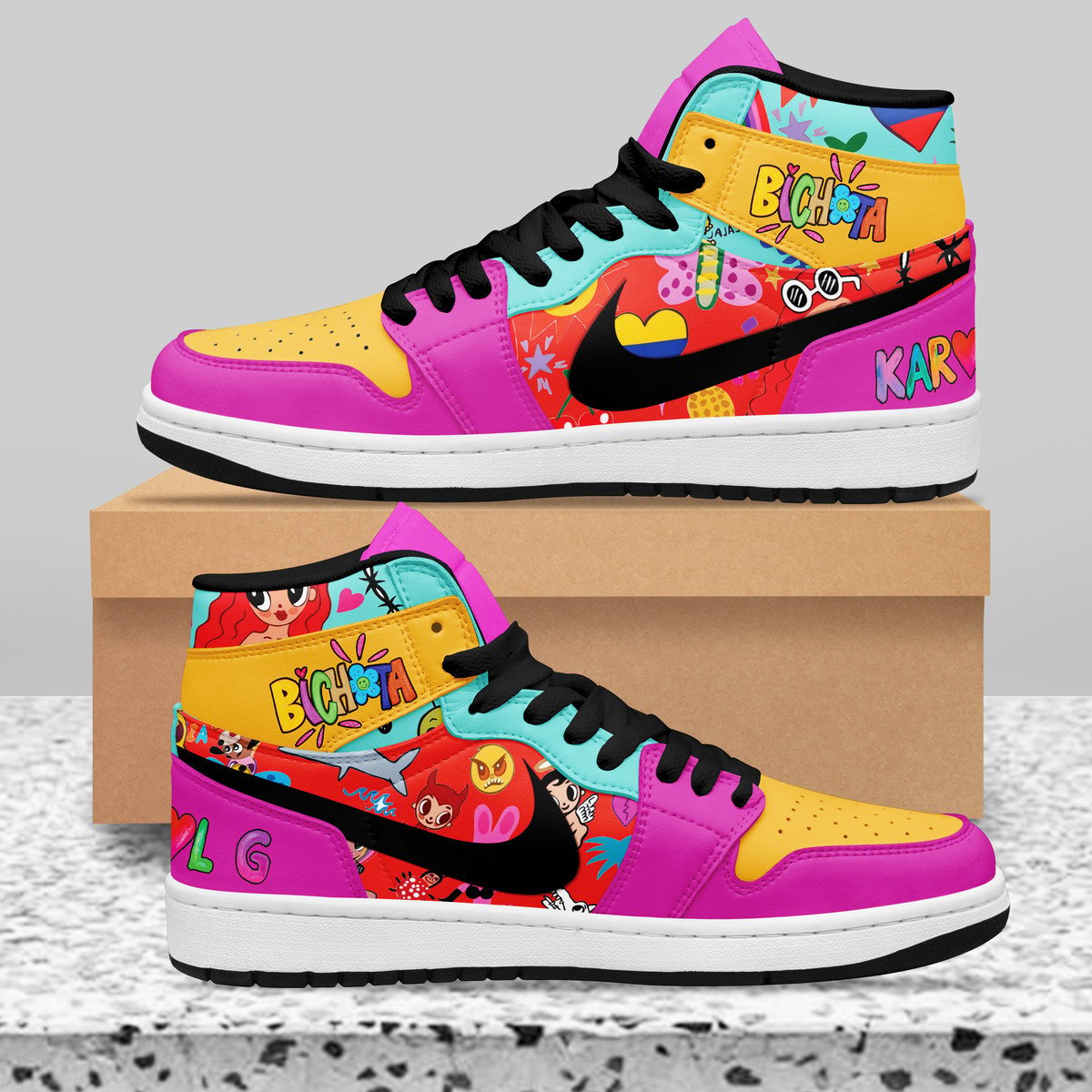 Ideafootwear Korn AJ1 High Sneakers Shoes For Men And Women 3