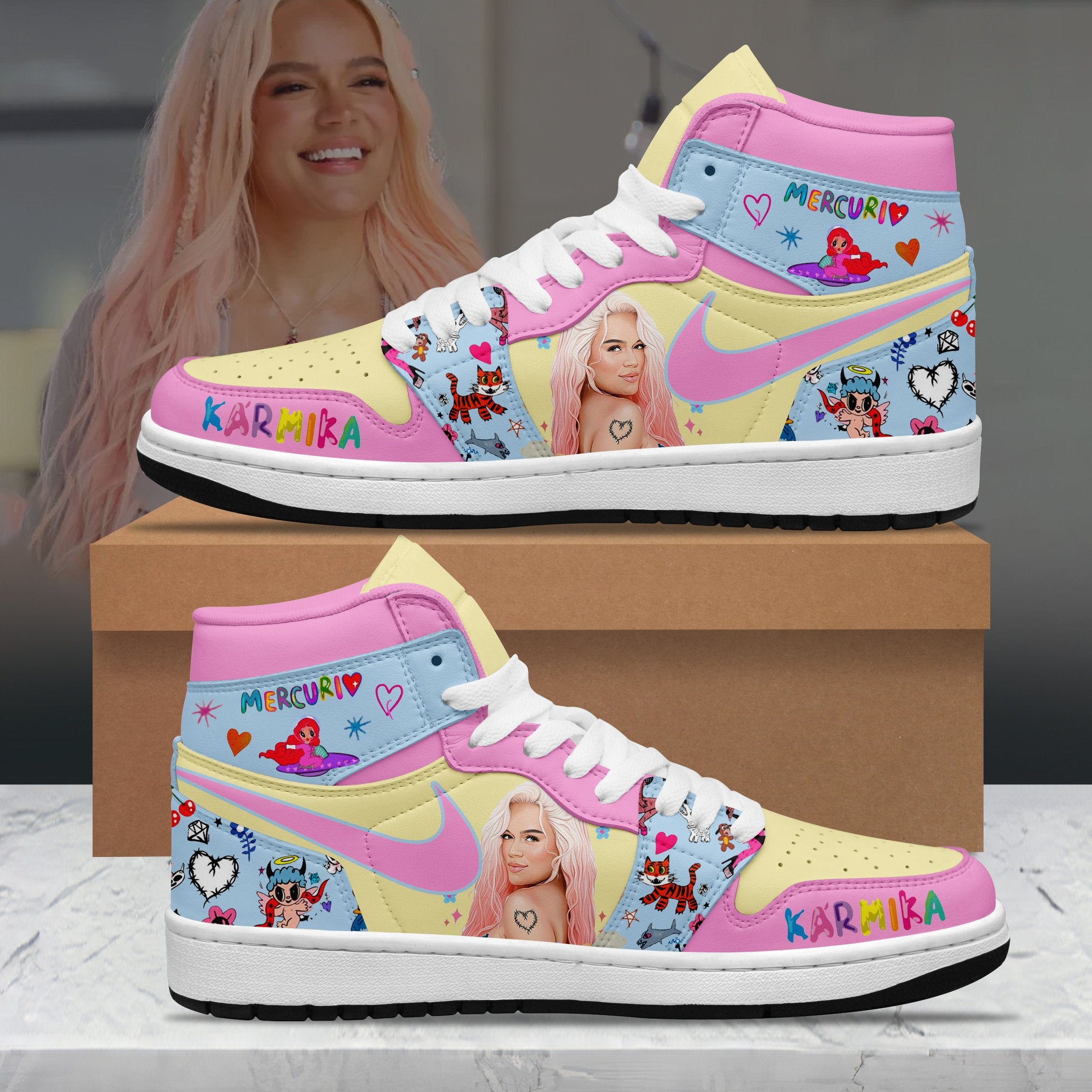 Ideafootwear Korn AJ1 High Sneakers Shoes For Men And Women 1