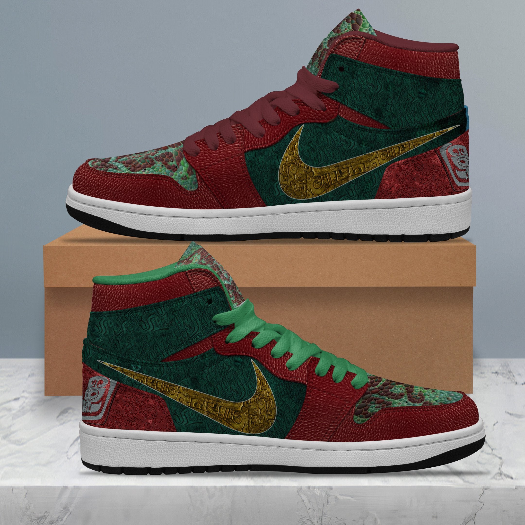 Ideafootwear Kungfu Panda AJ1 High Sneakers Shoes For Men And Women 2