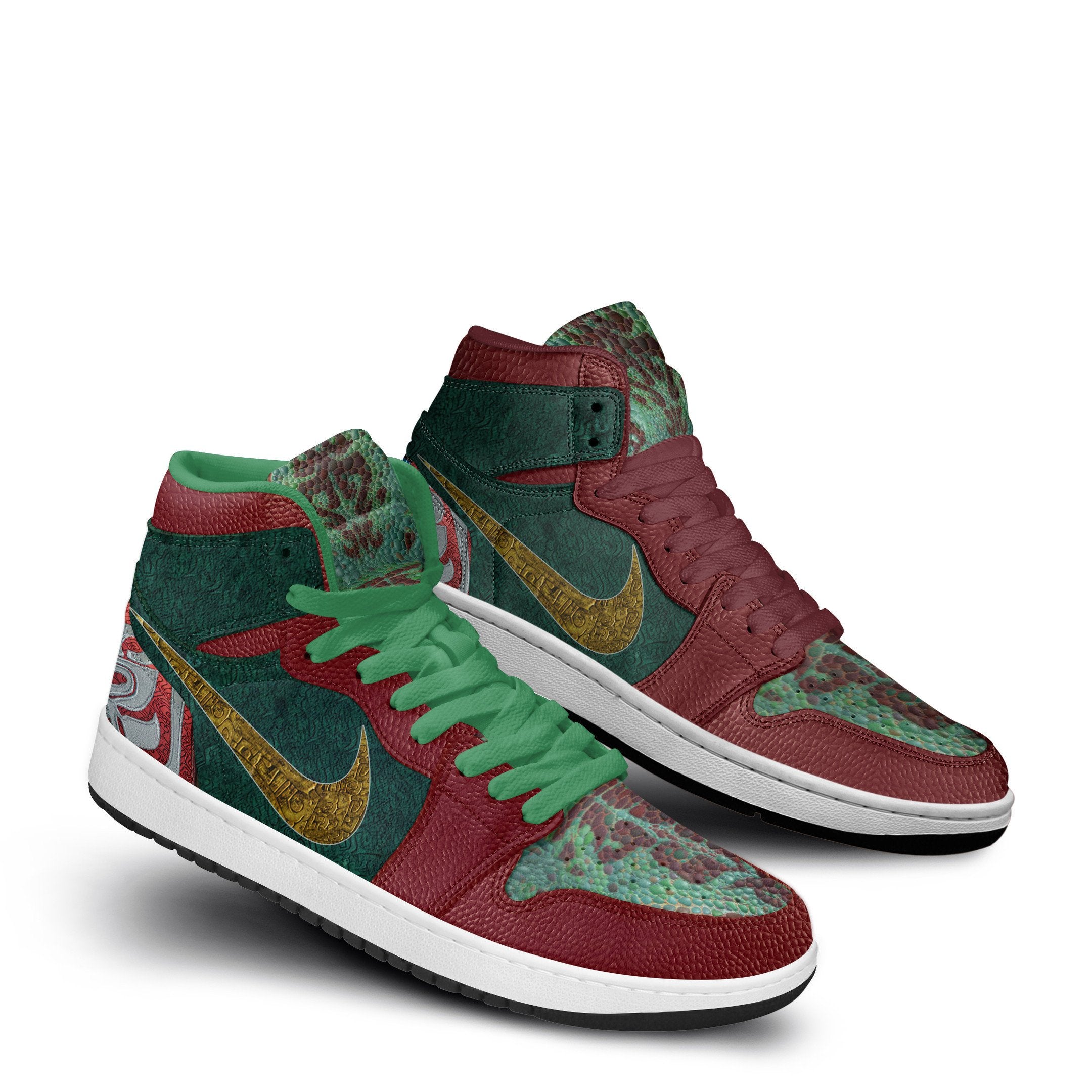 Ideafootwear Kungfu Panda AJ1 High Sneakers Shoes For Men And Women 2