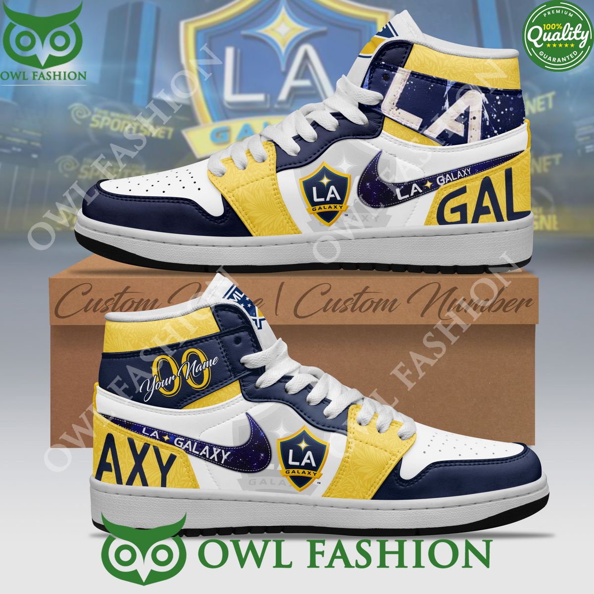 Ideafootwear LA Galaxy AJ1 High Sneakers Shoes For Men And Women 1