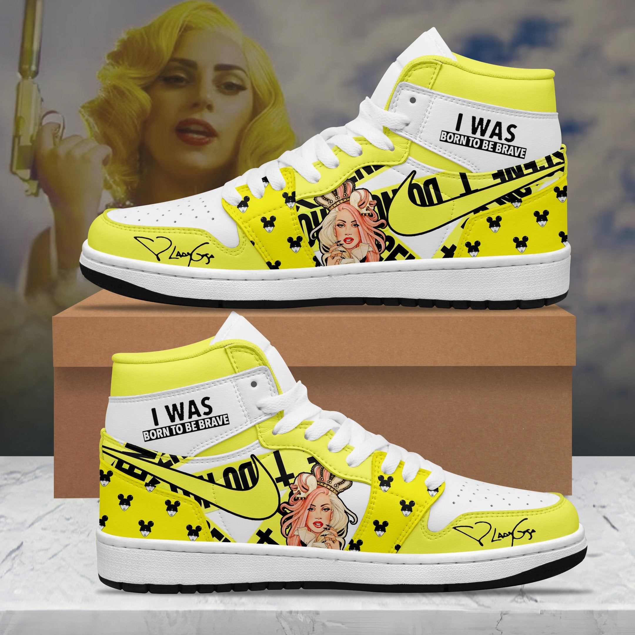 Ideafootwear Lady Gaga AJ1 High Sneakers Shoes For Men And Women 1