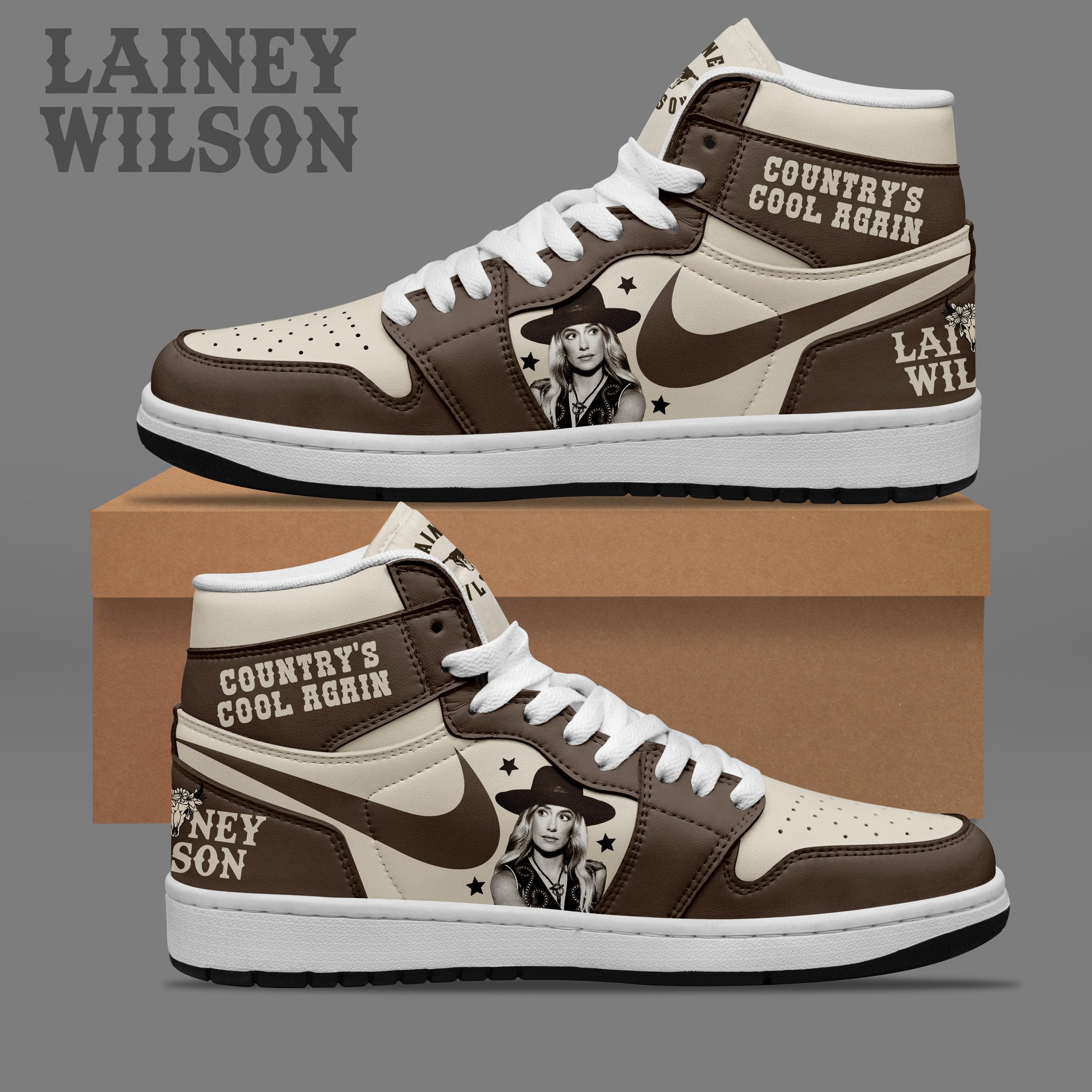 Ideafootwear Lainey Wilson AJ1 High Sneakers Shoes For Men And Women 1