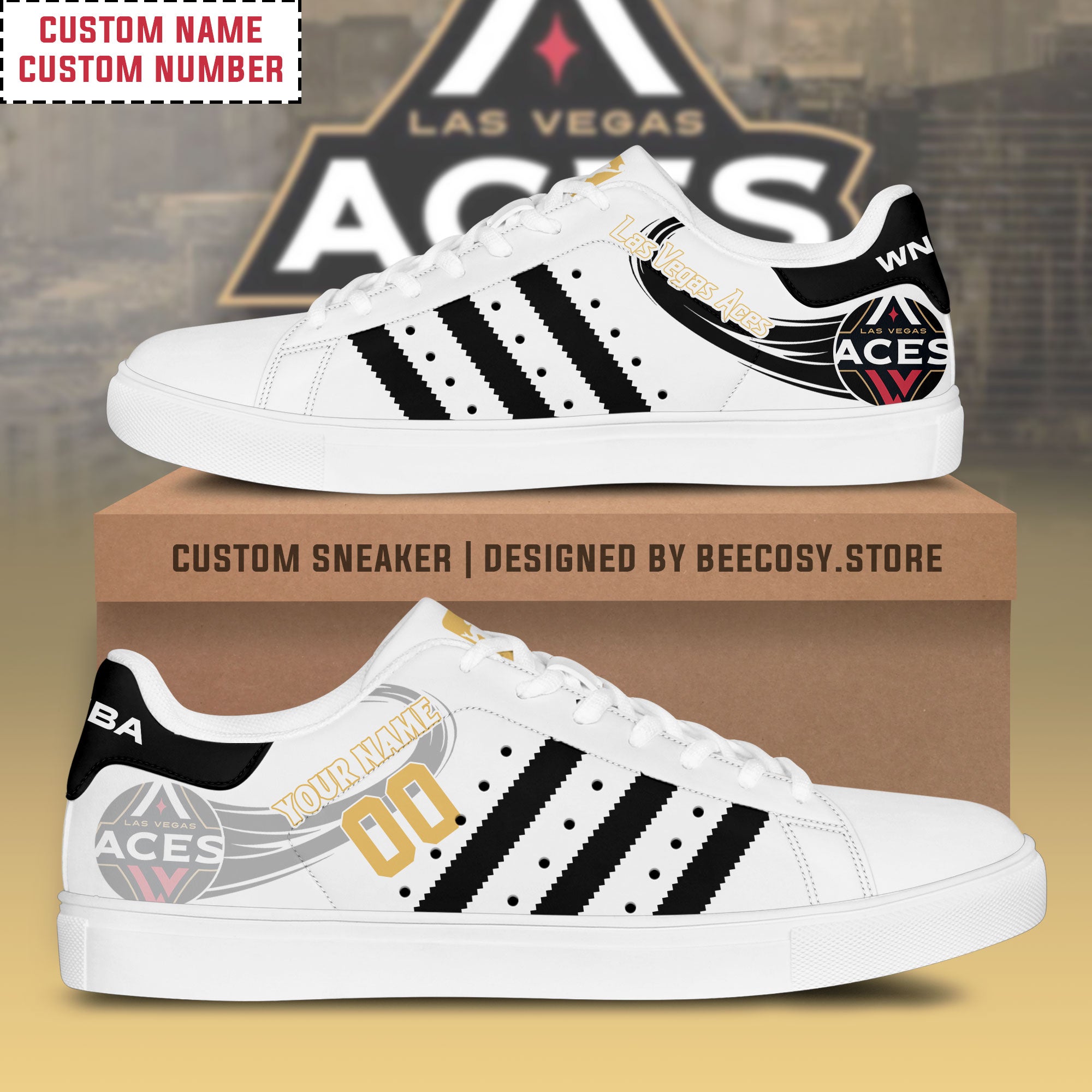 Ideafootwear Las Vegas Aces Skate Stan Shoes Sneakes For Men And Women 1