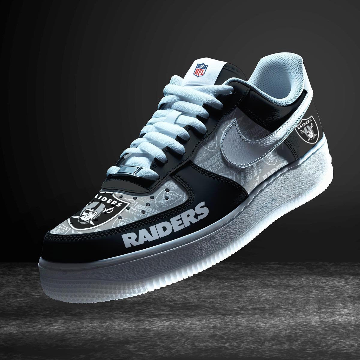 Ideafootwear Las Vegas Raiders Air Low-Top Sneakers Shoes For Men And Women 9