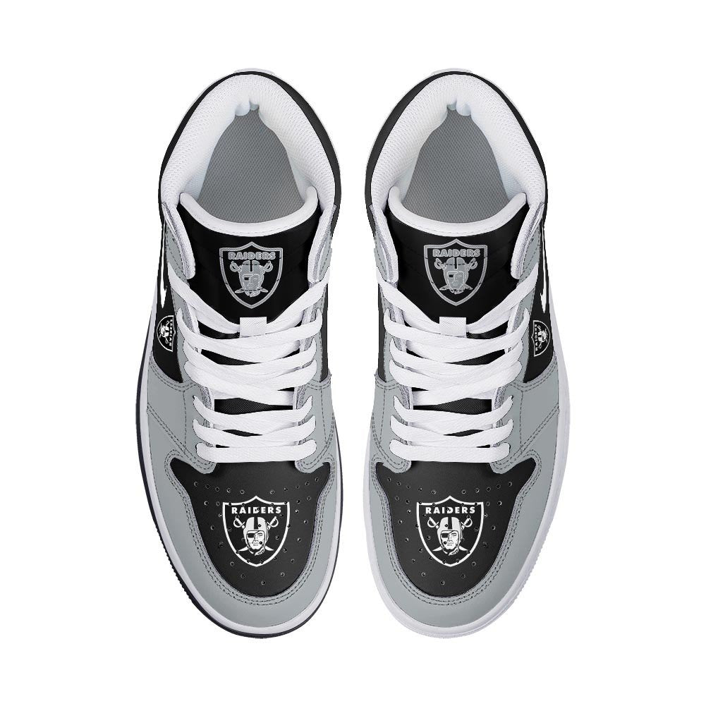 Ideafootwear Las Vegas Raiders AJ1 High Sneakers Shoes For Men And Women 12
