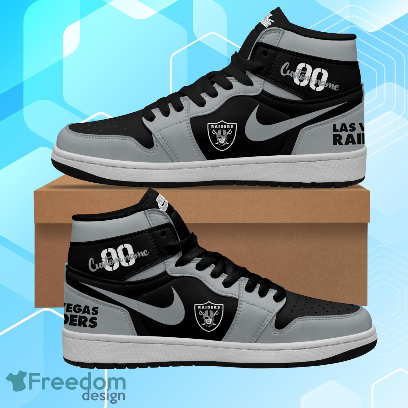 Ideafootwear Las Vegas Raiders AJ1 High Sneakers Shoes For Men And Women 2