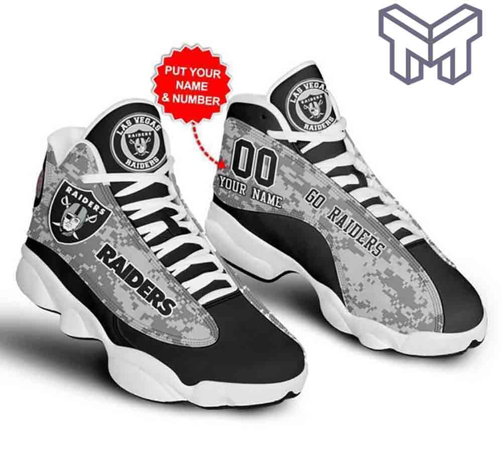 Ideafootwear Las Vegas Raiders AJ13 Sneakers Shoes For Men And Women 3