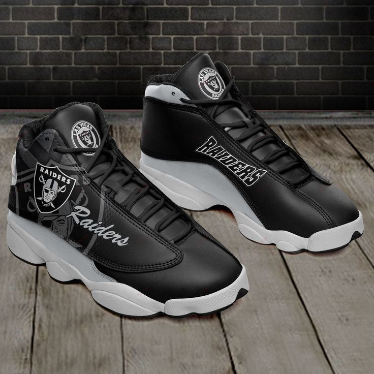 Ideafootwear Las Vegas Raiders AJ13 Sneakers Shoes For Men And Women 19