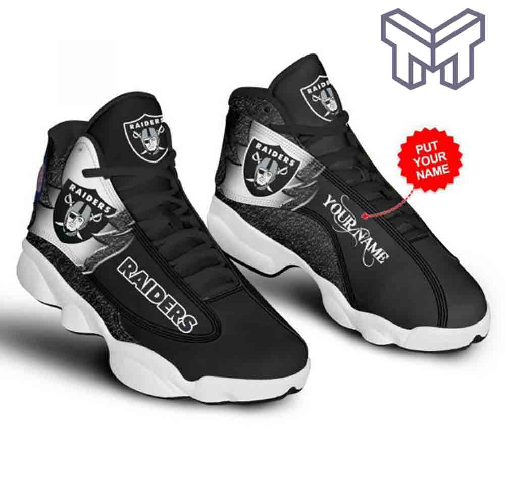 Ideafootwear Las Vegas Raiders AJ13 Sneakers Shoes For Men And Women 4