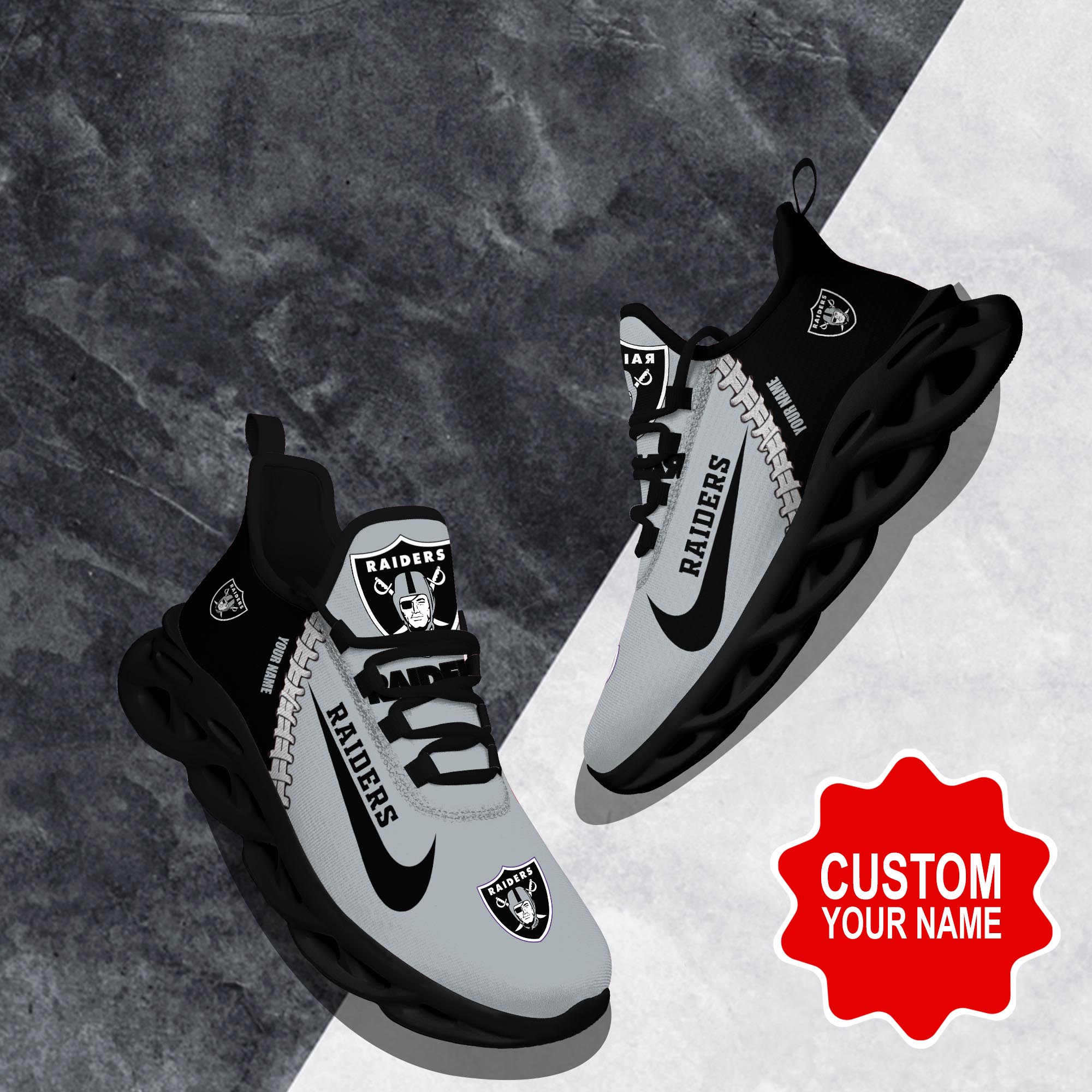 Ideafootwear Las Vegas Raiders Max Soul Shoes Sneakers For Men And Women 90