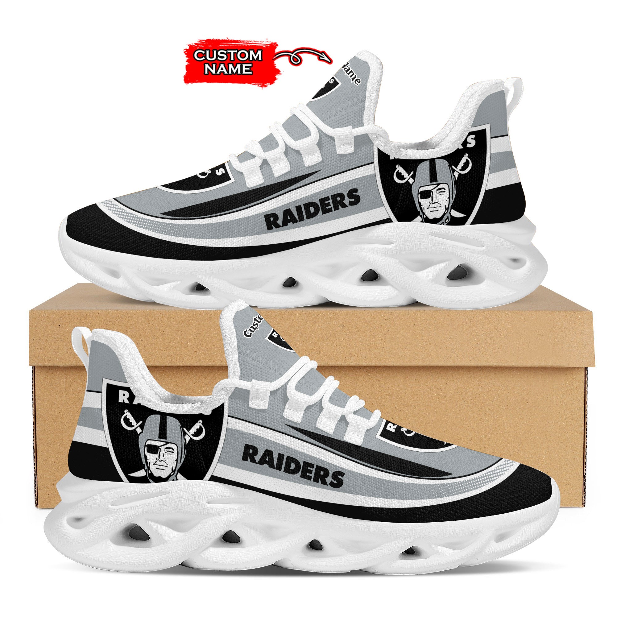 Ideafootwear Las Vegas Raiders Max Soul Shoes Sneakers For Men And Women 101