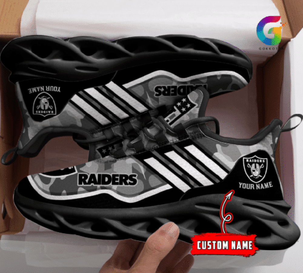 Ideafootwear Las Vegas Raiders Max Soul Shoes Sneakers For Men And Women 72