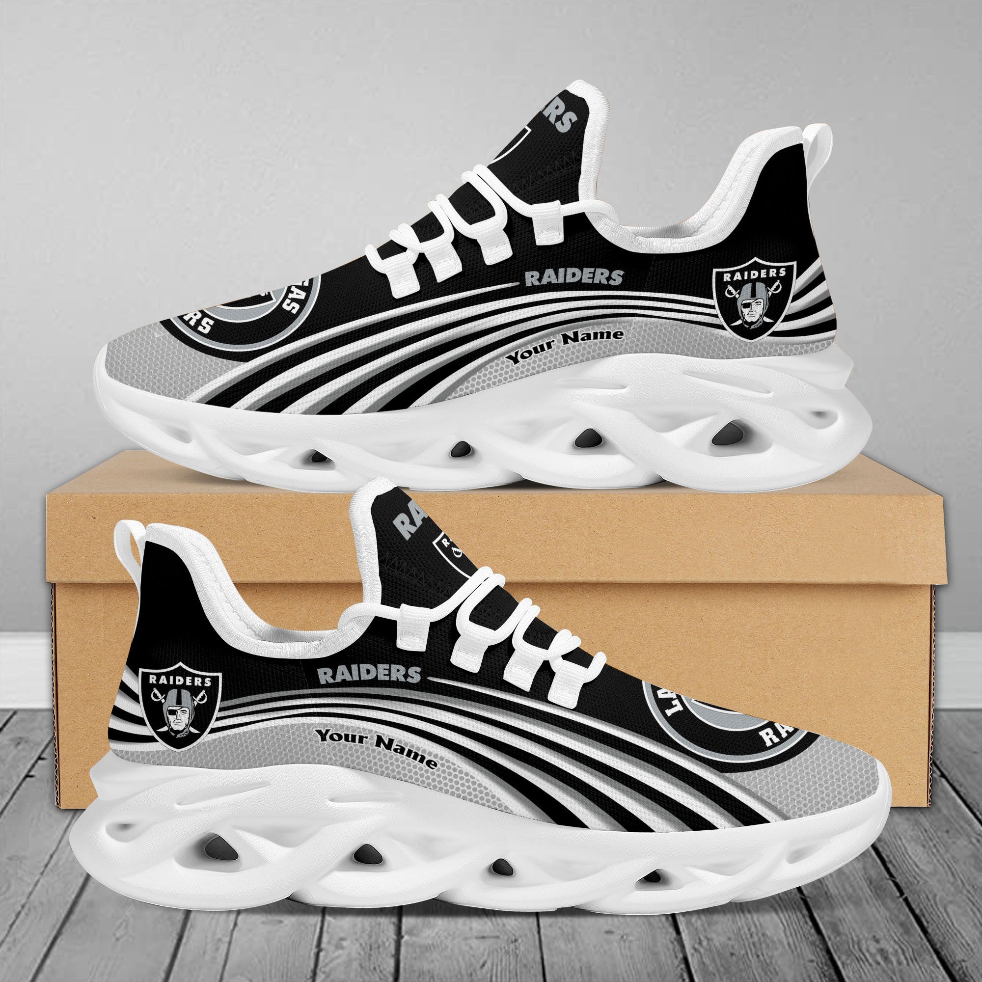 Ideafootwear Las Vegas Raiders Max Soul Shoes Sneakers For Men And Women 102