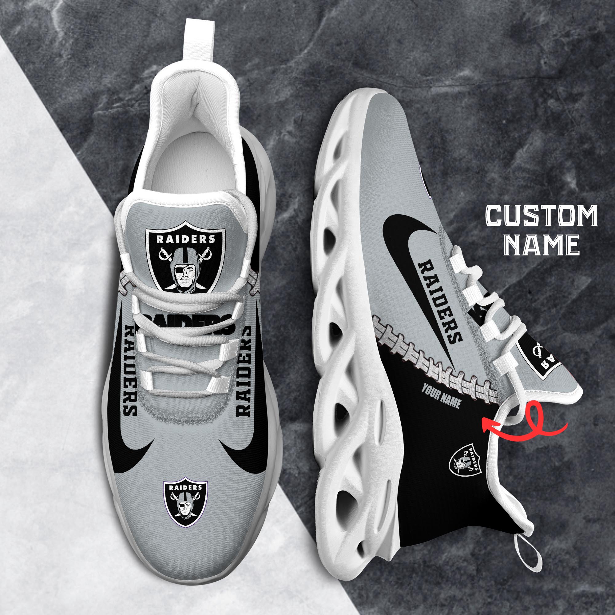 Ideafootwear Las Vegas Raiders Max Soul Shoes Sneakers For Men And Women 90