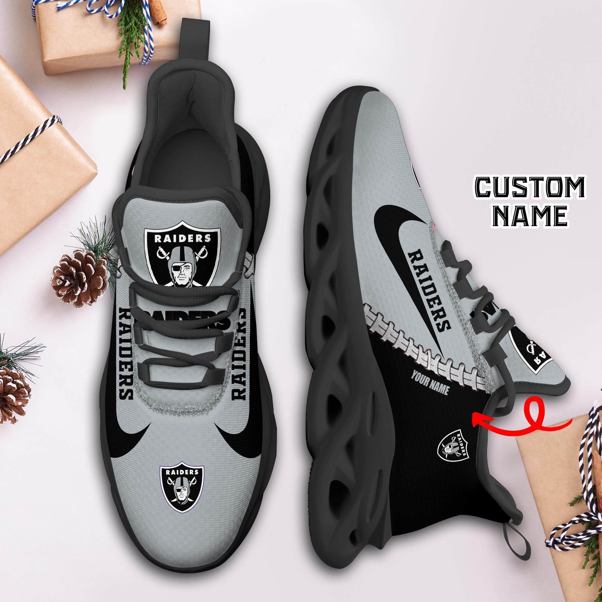 Ideafootwear Las Vegas Raiders Max Soul Shoes Sneakers For Men And Women 90