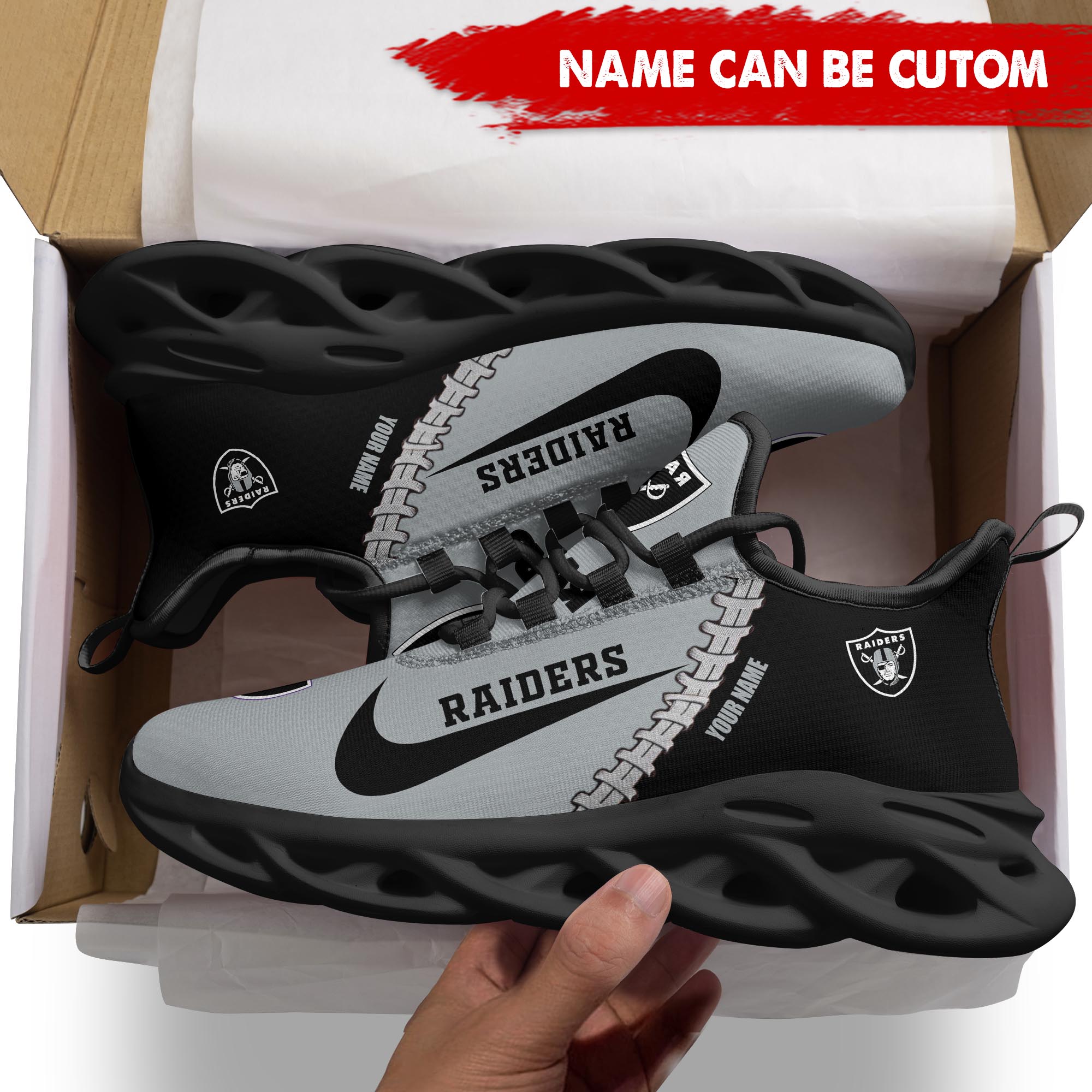 Ideafootwear Las Vegas Raiders Max Soul Shoes Sneakers For Men And Women 90