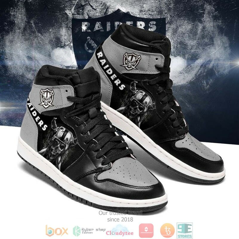 Ideafootwear Las Vegas Raiders NFL AJ1 High Sneakers Shoes For Men And Women 6