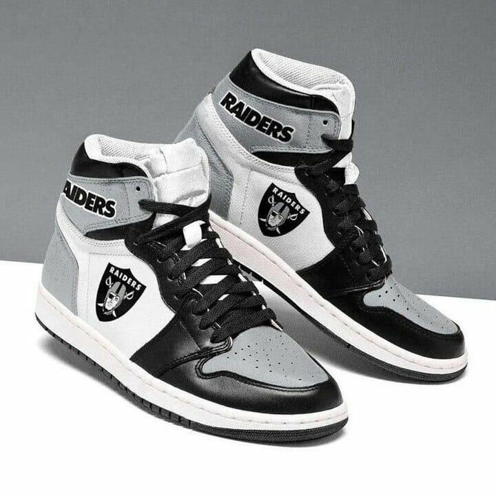 Ideafootwear Las Vegas Raiders NFL AJ1 High Sneakers Shoes For Men And Women 10