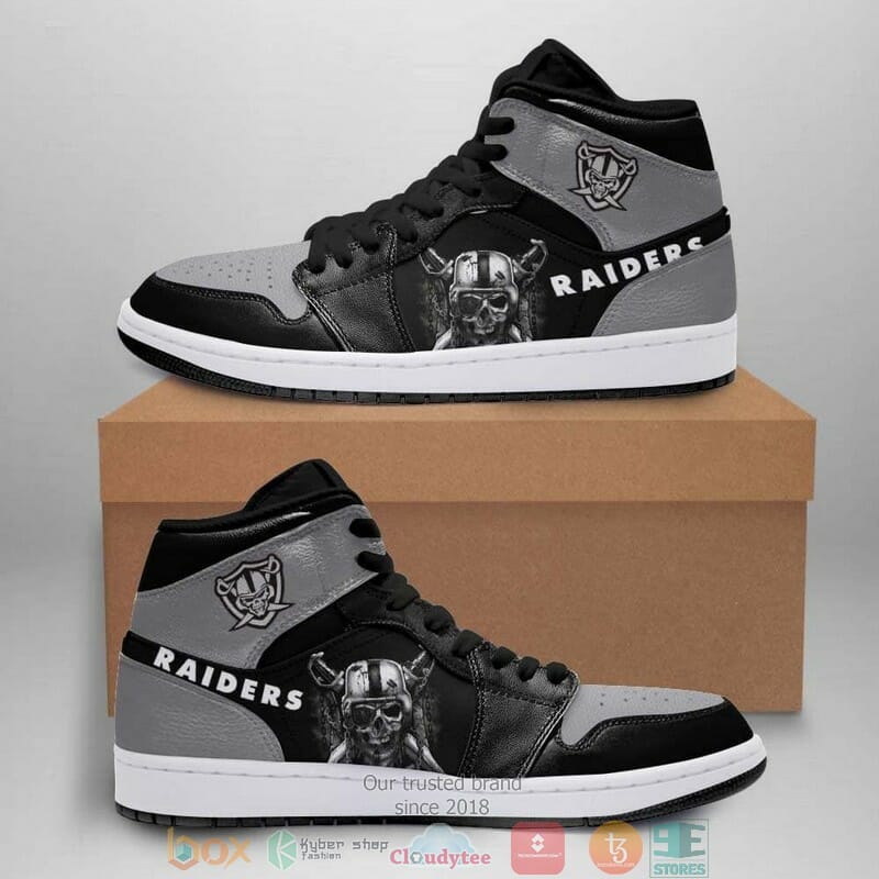 Ideafootwear Las Vegas Raiders NFL AJ1 High Sneakers Shoes For Men And Women 8