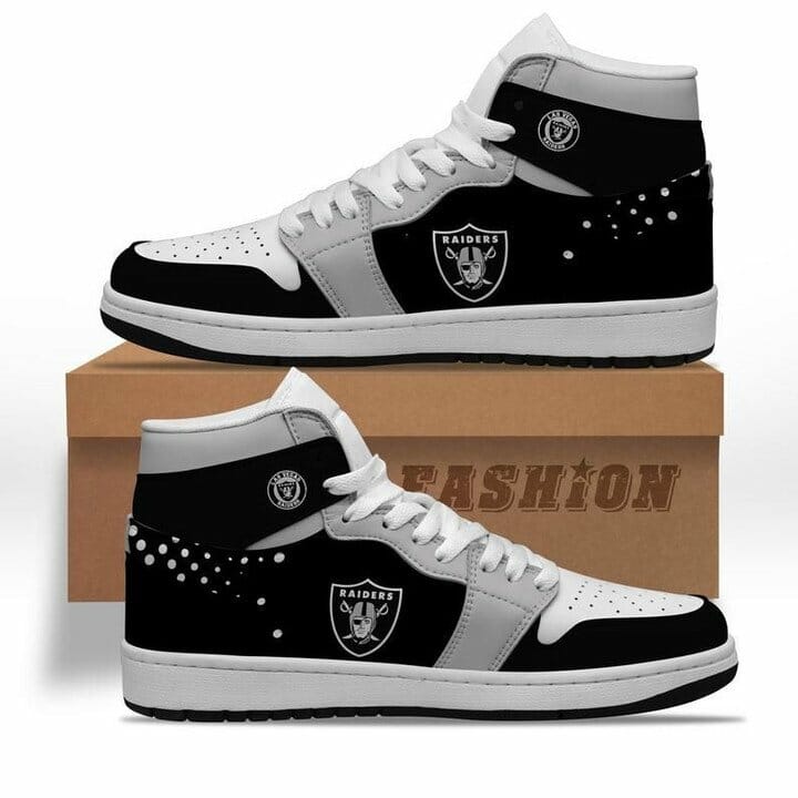 Ideafootwear Las Vegas Raiders NFL AJ1 High Sneakers Shoes For Men And Women 7