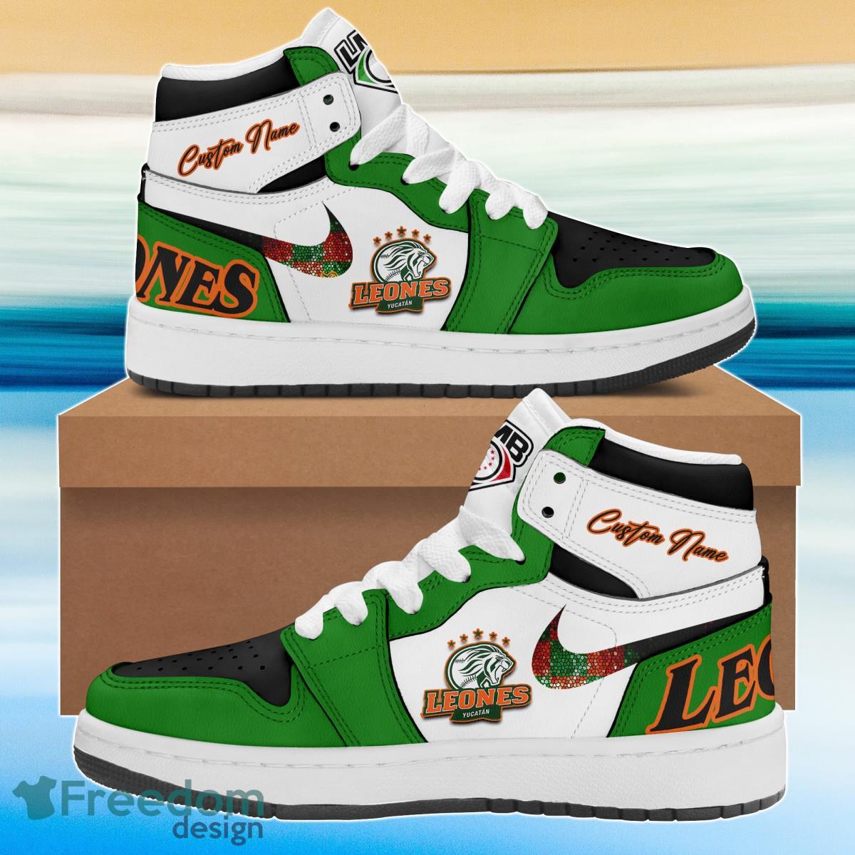 Ideafootwear Leones De Yucatan AJ1 High Sneakers Shoes For Men And Women 1