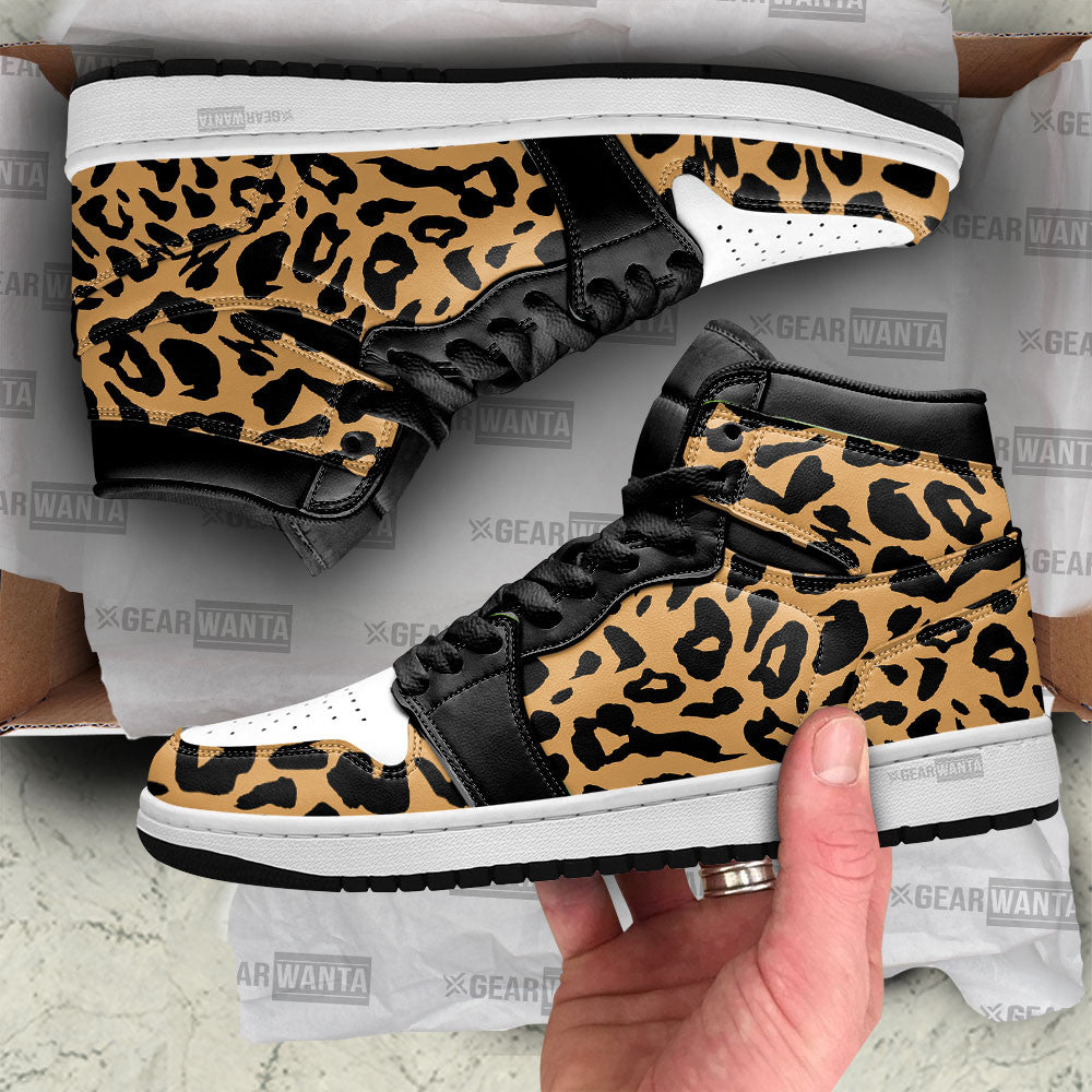 Ideafootwear Leopard Skin AJ1 High Sneakers Shoes For Men And Women 1