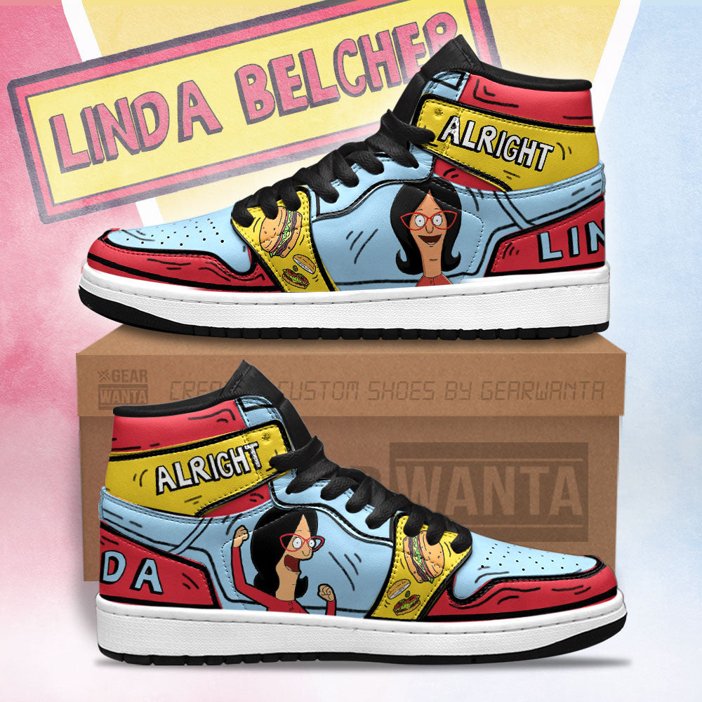Ideafootwear Linda Bob's Burger AJ1 High Sneakers Shoes For Men And Women 1