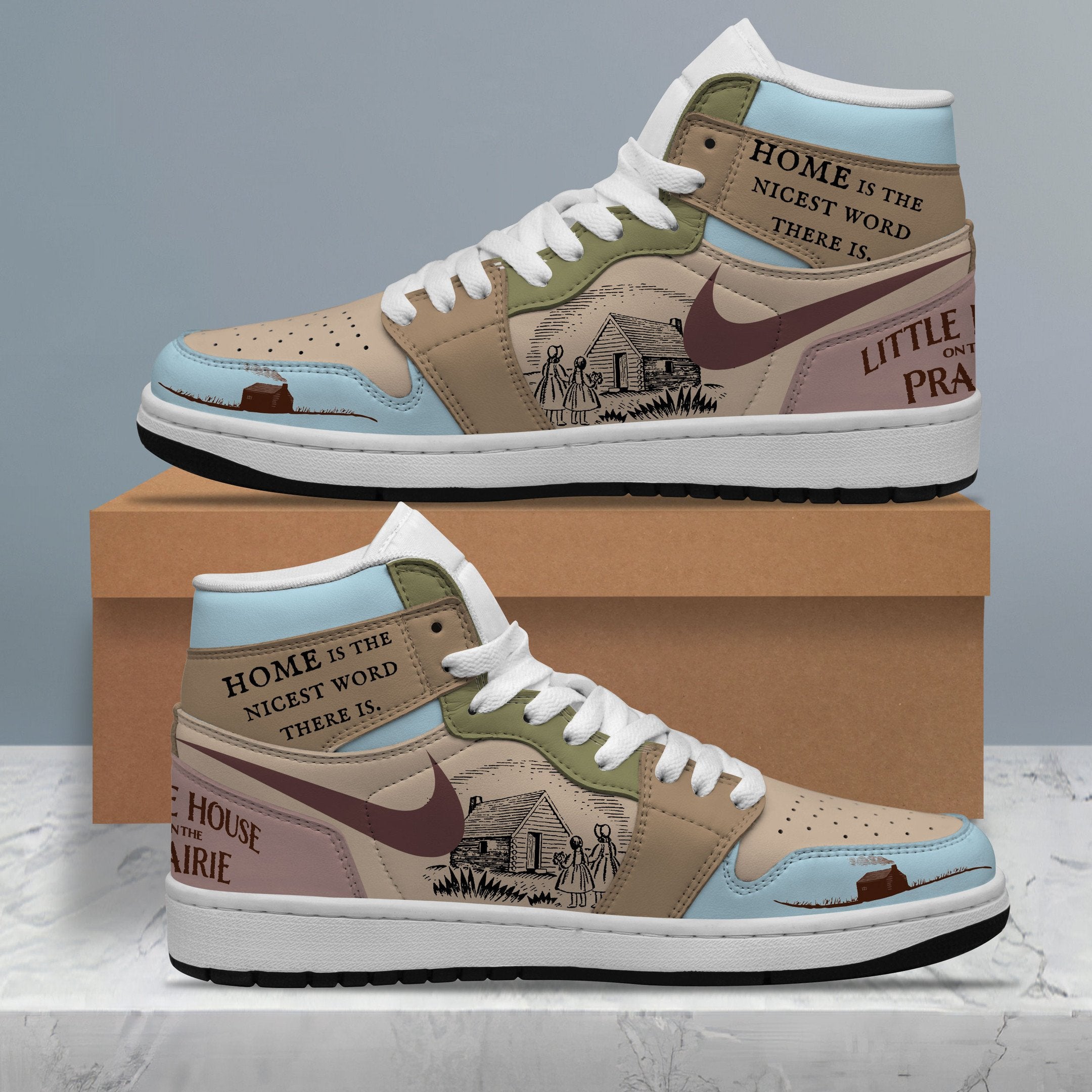 Ideafootwear Little House on the Prairie AJ1 High Sneakers Shoes For Men And Women 1